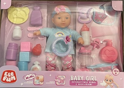 Interaktywny bobas lalka z akcesoriami ELEFAN Baby Girl