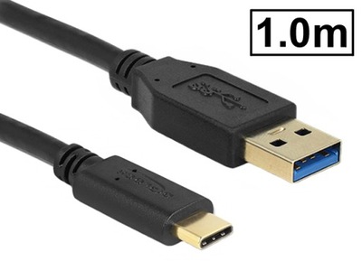 Kabel USB-C USB3.1 SuperSpeed+ 10Gb/s 3A C/wtyk - A/wtyk DELOCK 1m