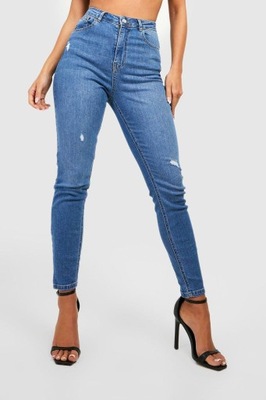 BOOHOO NIEBIESKIE SPODNIE SKINNY JEANS M7W NG8__M