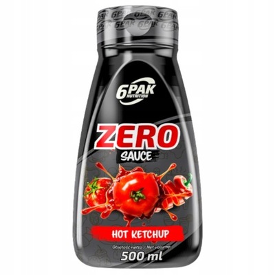 6PAK Sauce ZERO 500ml Hot Ketchup Sos, 0 Kalorii