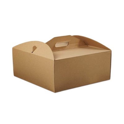 Karton pudełko na tort 21x21x8cm 10 szt. brązowe opakowanie BARDZO MOCNE