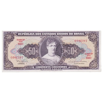 Banknot, Brazylia, 5 Centavos on 50 Cruzeiros, 196