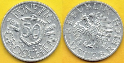 Austria 50 Groschen 1947 r. Al