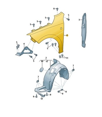 Крила правий перед skoda rapid оригінал оригінальний номер do фарбування фото №1