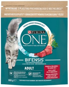 Purina ONE Cat Adult Sucha Karma z wołowiną 800g