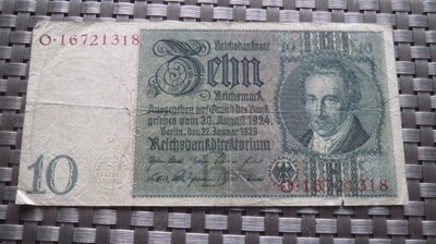 Banknot niemiecki 10 reichsmark 1929 od 1zł