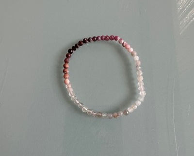 Bransoletka krysztal turmalin różowy 4mm 18cm