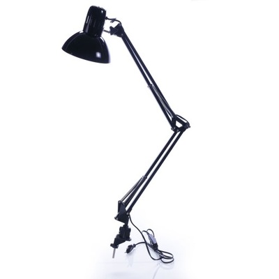 Lampka biurkowa czarna kreślarska 60W LK-01 lampa