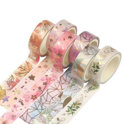 Taśma washi dekoracyjna scrapbooking zestaw 6 szt