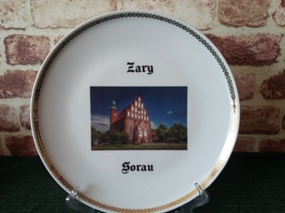 Talerz Żary Sorau porcelana pamiątka 28 cm Fara