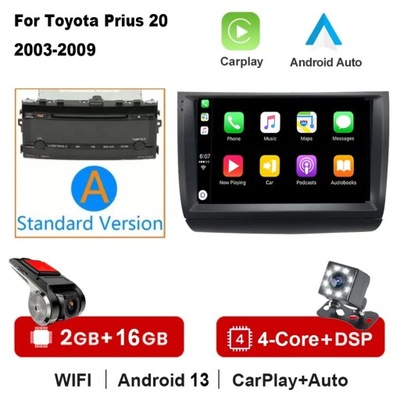 NAWIGATOR GPS ANDROID 13 RADIO DE AUTOMÓVIL CARPLAY PARA TOYOTA PRIUS 2002-2009 2006  