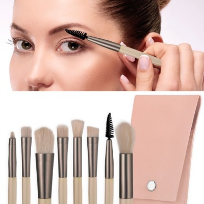 PĘDZLE pędzelki DO MAKIJAŻU zestaw 8 szt. + ETUI