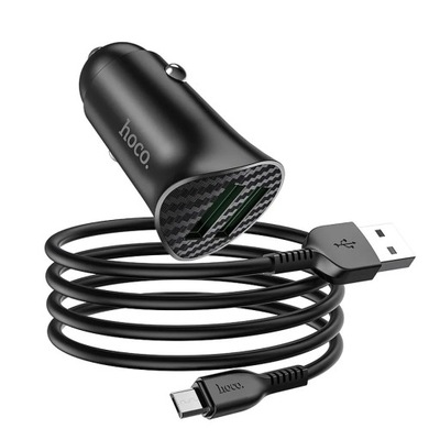 HOCO DISPOSITIVO DE CARGA DE AUTOMÓVIL 2 X USB QC3.0 18W + CABLE MICRO USB FARSIGHTED  