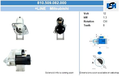 BV PSH СТАРТЕР MITSUBISHI 1.3 KW СТАРТЕР