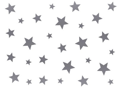 Naklejki Gwiazdki Gwiazdy - SREBRNE BŁYSZCZĄCE 28 sztuk