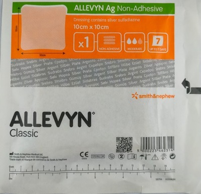 ALLEVYN Ag Non-Adhesive 15cm X 15cm 1sztuka