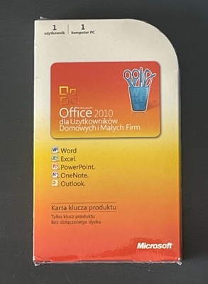 Microsoft Office 2010 Dla użytkowników domowych i małych firm NOWE