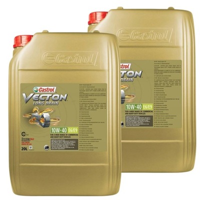 KOMPLEKTAS CASTROL VECTON LONG DRAIN 10W40 E6/E9 20L+20L |SUNKVEŽIMIAI ROLNICZE 