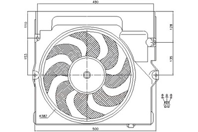 NISSENS ВЕНТИЛЯТОР РАДИАТОРА Z КОРПУСОМ BMW 3 E36 Z3 E36 1.6-3.2