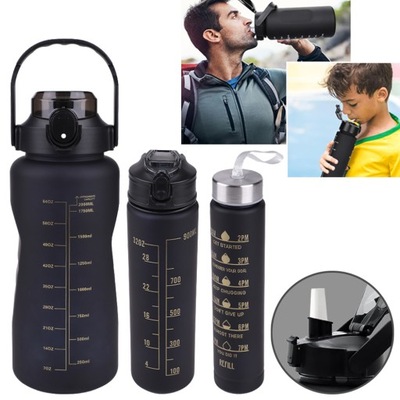 3X BUTELKA DO PICIA MIARKĄ MOTYWACYJNY 64OZ 30OZ 10OZ BEZ BPA DLA SPORTU