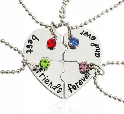 NASZYJNIK BEST FRIENDS 4 CZĘSCIOWY DLA PRZYJACIÓŁ