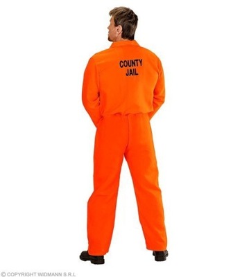 Strój więźnia pomarańczowy skazany więzień XL