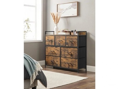 7 fiókos komód, ipari barna