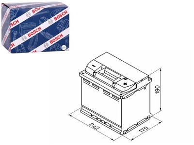 BATTERY BOSCH 12V 60AH 540A S4 P + 1 242X175X190 B13 ROZRUCHOWY  