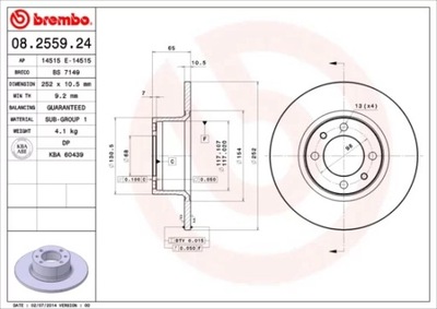 BREMBO 08.2559.24 DISCO DE FRENADO  