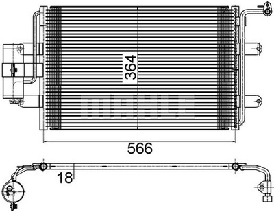 RADUADOR DE ACONDICIONADOR - CONDENSADOR BEHR AC 180 MAHLE AC 180 000S  