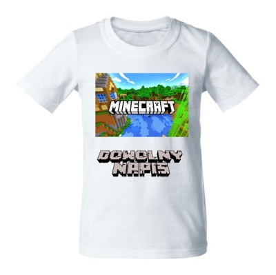 KOSZULKA z motywem MINECRAFT z TWOIM NAPISEM 122