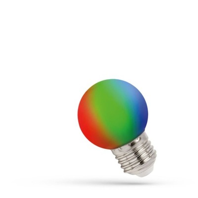 Żarówka LED Kulka 1W E27 kolorowa RGB