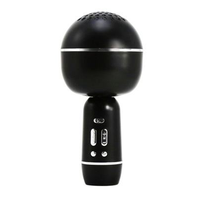 Bezprzewodowy mikrofon z głośnikiem do karaoke, czarny