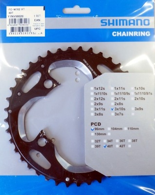 Tarcza Shimano FC M782 M672 40T-AN zębatka 40z