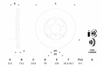 BOSCH ДИСКИ ТОРМОЗНЫЕ ТОРМОЗНЫЕ 2 ШТУКИ. ПЕРЕД BMW 1 F20 1 F21 2 F22 F87 2 F23 3