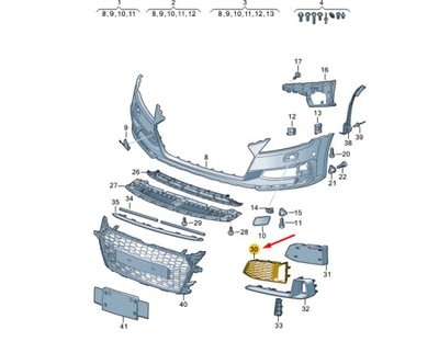 AUDI TT FACTURA-VAT MK3 PARAGOLPES DELANTERO DERECHA AIR GUIDE  