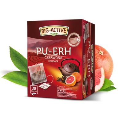 Big Active Pu-Erh herbata czerwona grejpfrut 20 tb
