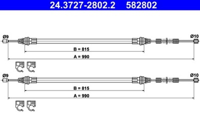 ATE 24.3727-2802.2 ТРОС, ТОРМОЗ СТОЯНОЧНИЙ