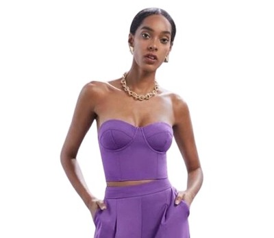 SHEIN TOP BEZ RAMIĄCZEK FIOLETOWY GŁADKI 38 V5T