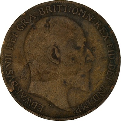 Moneta, Wielka Brytania, Edward VII, Penny, 1908,