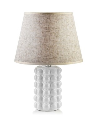 Lampa stołowa LETI BUBBLE,ceramiczna podstawa, klosz z materiału 9,5x9,5x31