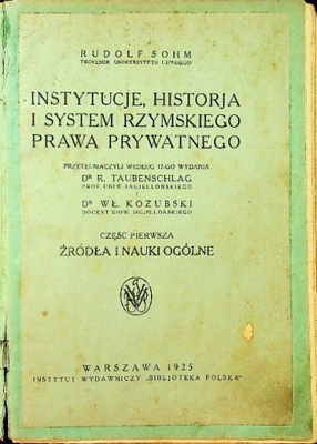 Instytucje historja i system rzymskiego prawa