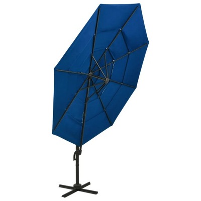 vidaXL 4-poziomowy parasol na aluminiowym słupku, lazurowy, 3x3 m