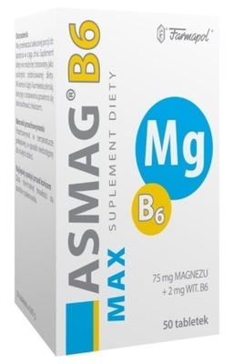 Asmag B6 max magnez witamina B6 50 tabletek