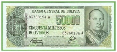 BOLIWIA 5 CENTAVOS/50000 PESOS 1984/1987 P-196 UNC