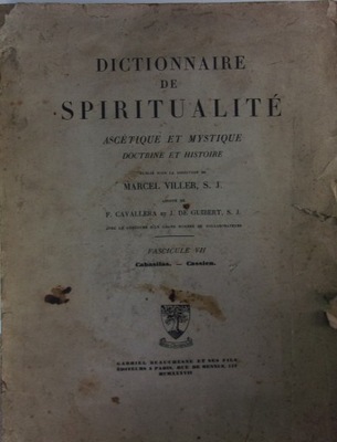 Dictionnaire de Spiriualite 1937