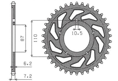 SUNSTAR ЗУБЧАТКА ЗАДНЯЯ 828 45 SUZUKI SV 650 99-13