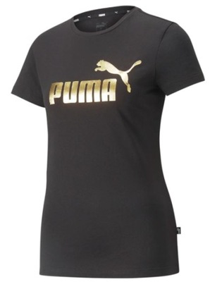 Koszulka damska PUMA 848303 01 bawełniana ze złotym logo s
