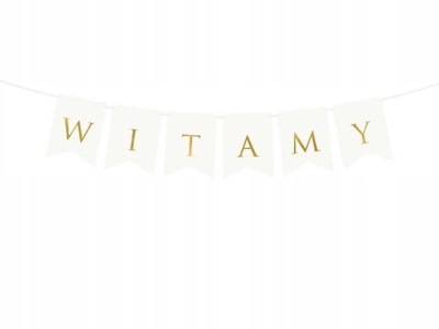 Baner biały WITAMY 15 x 80cm GRL69-008