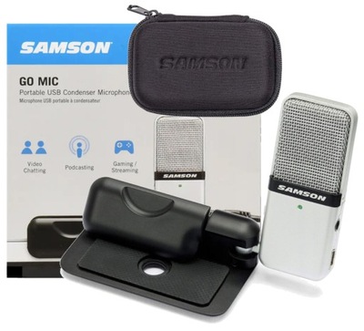 PRZENOŚNY MIKROFON POJEMNOŚCIOWY SAMSON GO MIC USB PC MAC 16BIT +POKROWIEC